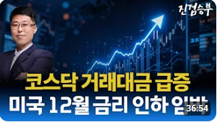 [주식] 코스닥 거래대금 급증. 미국 12월 금리 인하 이후 증시 전망
