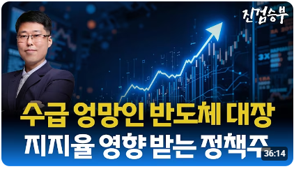 [주식] 수급 엉망인 반도체 대장주. 지지율 폭락 후 힘 잃은 국내 정부 정책주